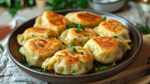 Deliciously Crispy Dumplings with Parsley