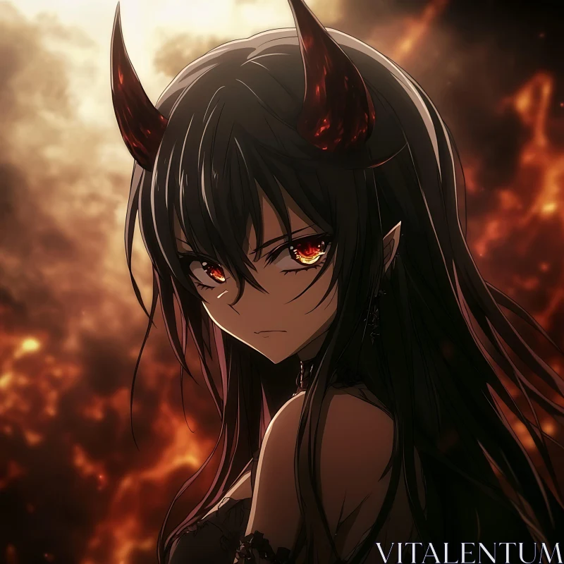 AI ART Crimson-Eyed Demon Anime Character