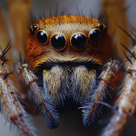 Close-Up of a Spider's Eyes and Hairs