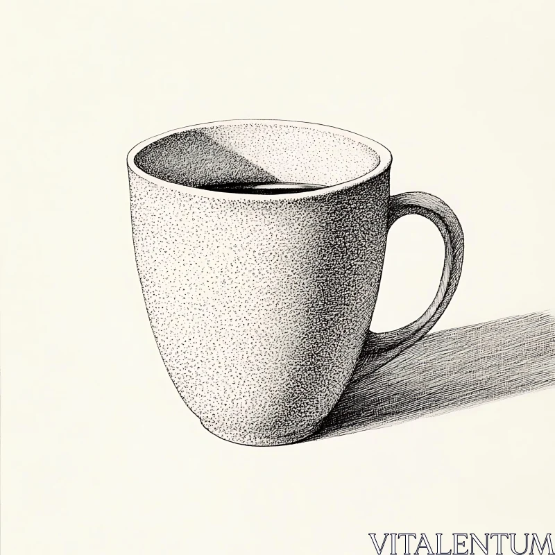 AI ART Monochrome Coffee Mug Art