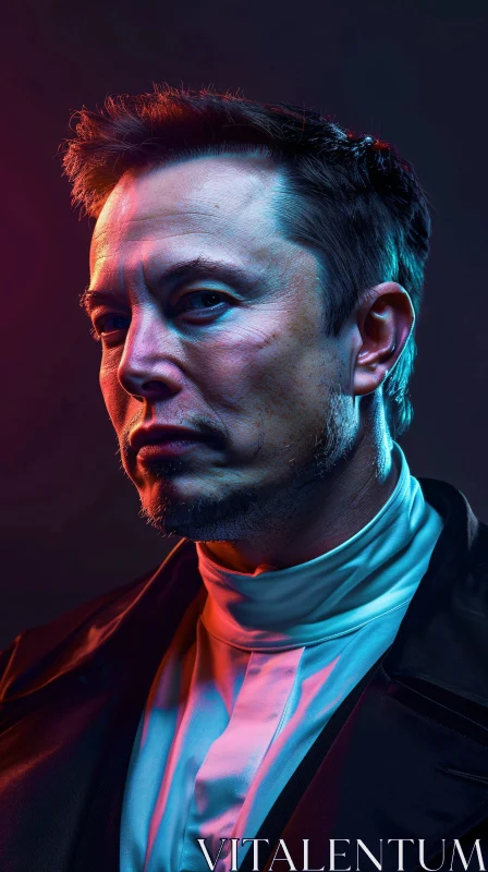 AI ART Dramatic Elon Musk Portrait