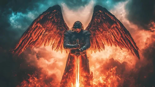 Winged Warrior in Flames