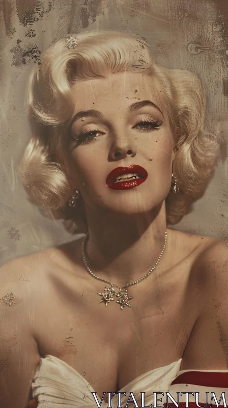 Classic Vintage Portrait of Marilyn Monroe AI Image