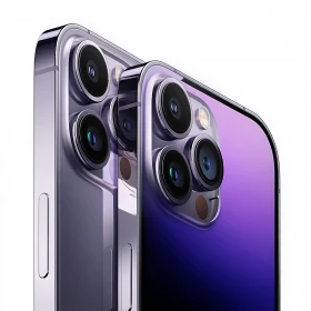 Modern Mobile Phones with Purple Gradient Design