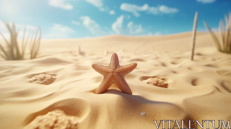 Starfish in the Desert - A Dreamy Landscape AI Image