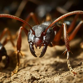 Detailed Close-Up of an Ant