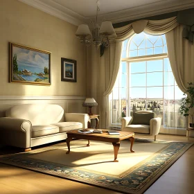 Sunlit Interior Design with Classic Furniture