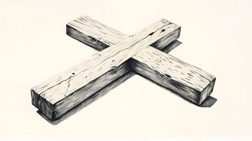 Rustic Wood Cross Artistic Rendition