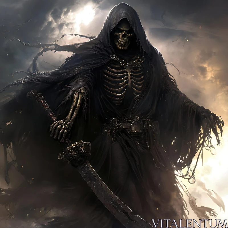 AI ART Dark Reaper with Sword