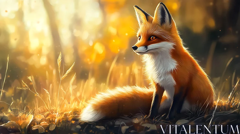 AI ART Fox Portrait in Golden Light