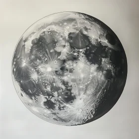 Lunar Landscape Detailed Monochromatic Sphere