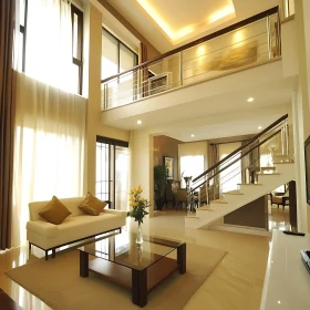 Modern Home Interior with Staircase