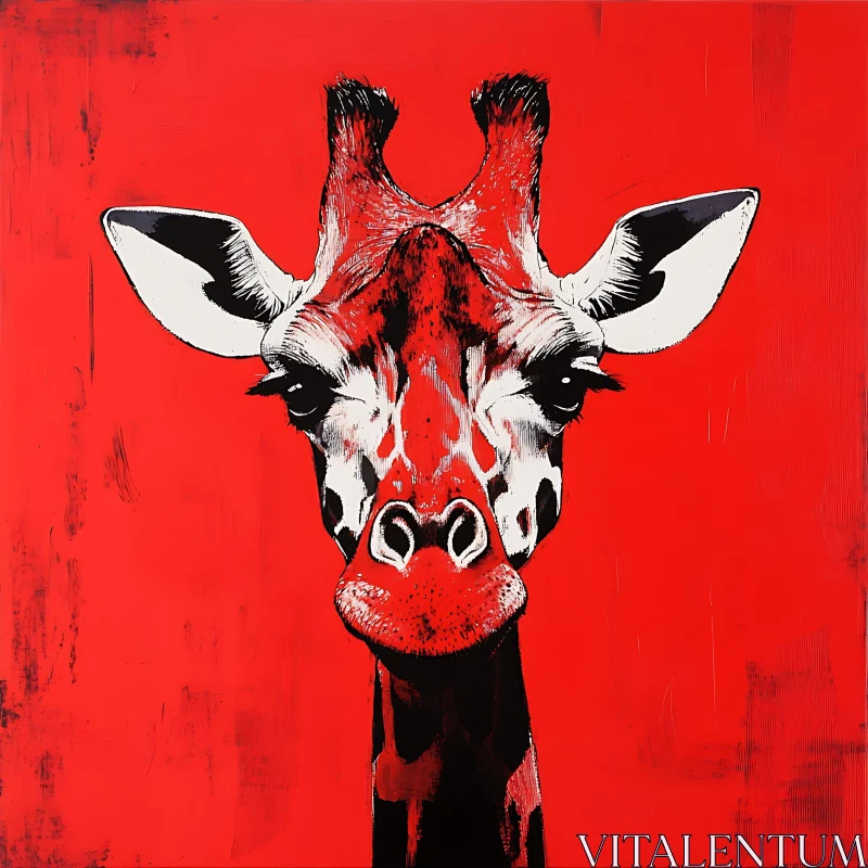 AI ART Giraffe in Red