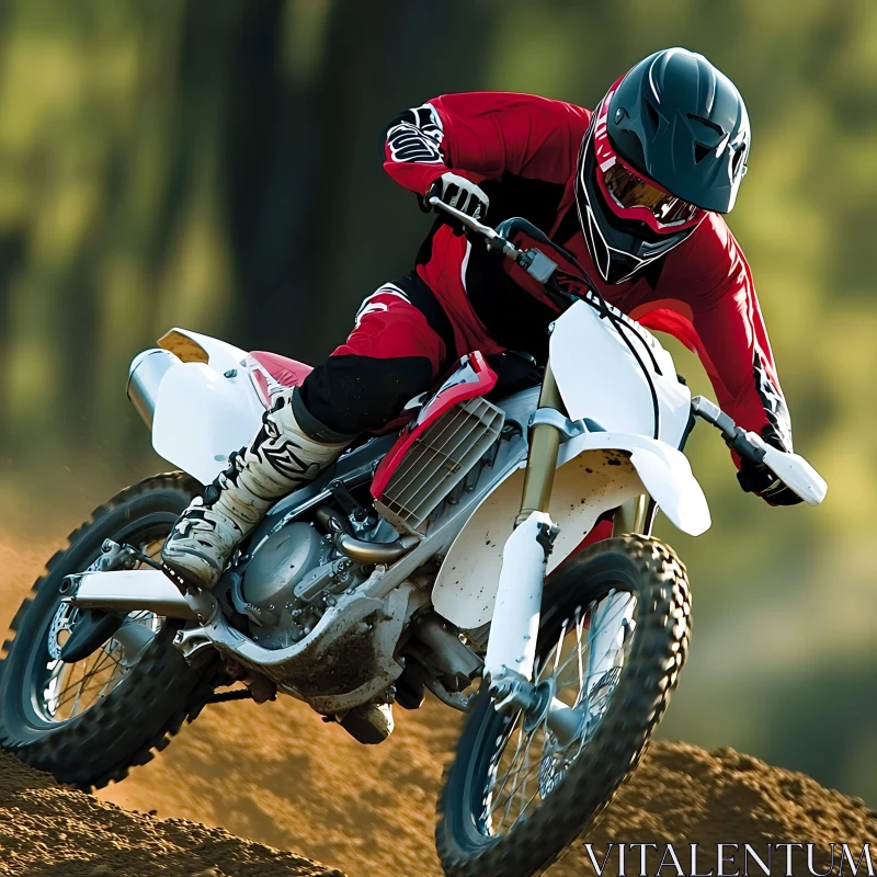 Motorcycle Racing on a Dirt Track AI Image