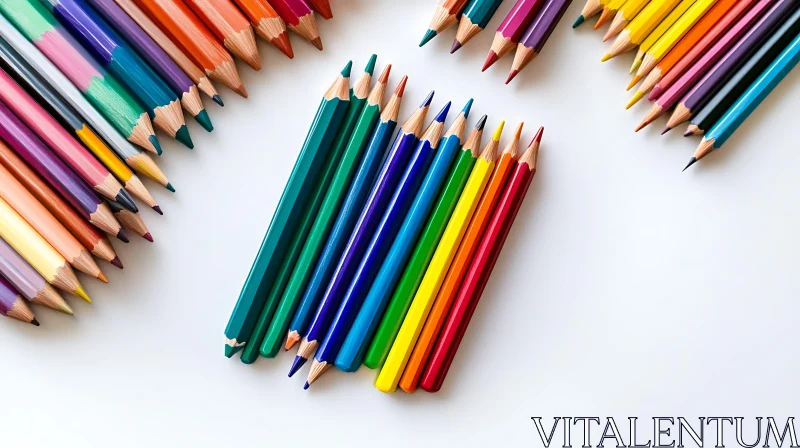 Chromatic Pencils Still Life AI Image