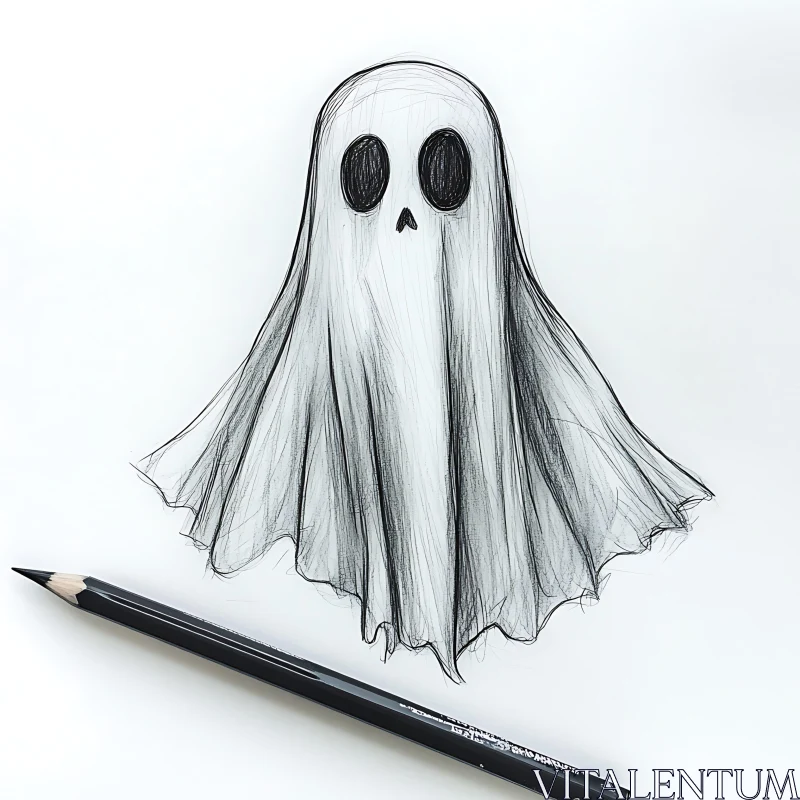 Simple Ghost Drawing AI Image