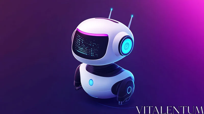 AI ART Cute Robot with Screen Face