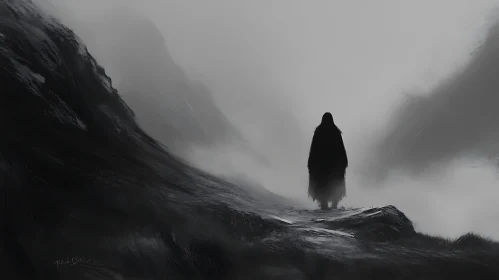 Solitary Wanderer in a Foggy Realm