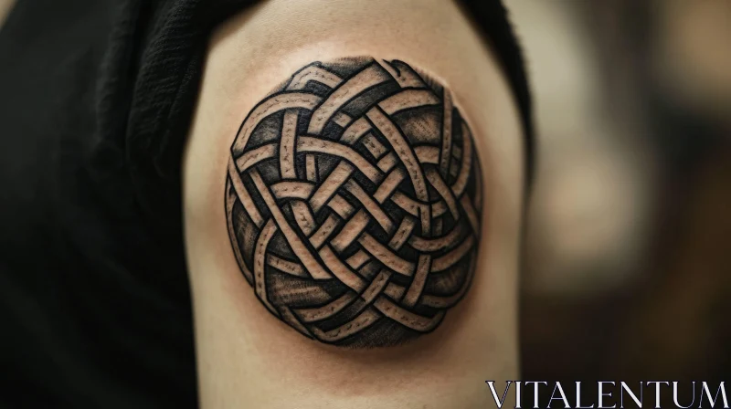 Detailed Black Celtic Tattoo Design AI Image