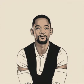 Minimalist Portrait of Will Smith