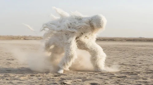 Ethereal Figure on a Desert Plain