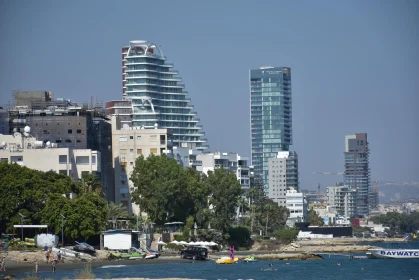 Limassol Beach and Skyscrapers