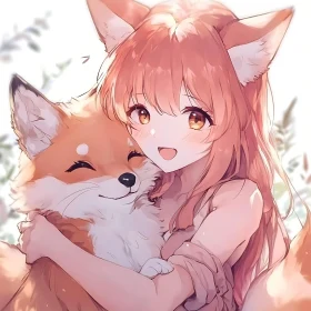 Fox Girl Affection Illustration