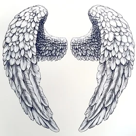 Detailed Feathered Wings Art