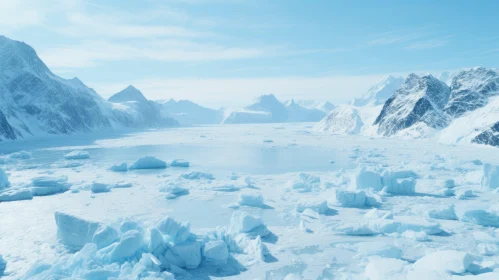 Captivating Arctic Ice Landscape: Majestic Icebergs and Glaciers