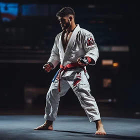 Man in Uniform - Martial Arts Stance