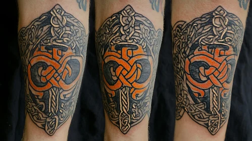 Celtic Knotwork Tattoo with Sword Motif