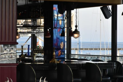 Limassol's Elegant Bar and Harbor View