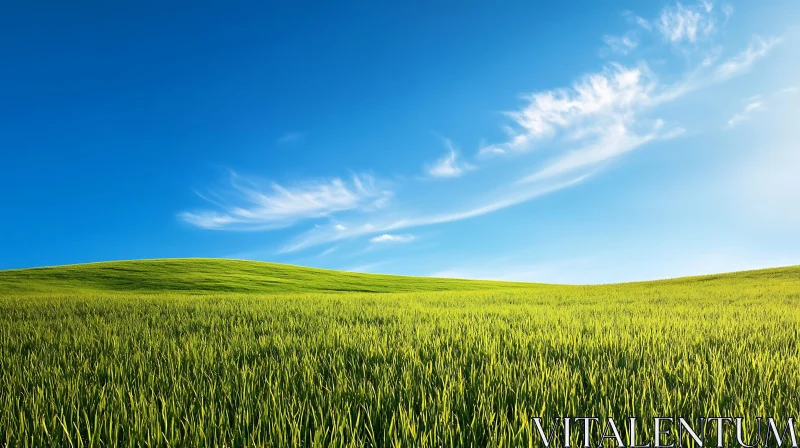 AI ART Idyllic Green Field Landscape Scene