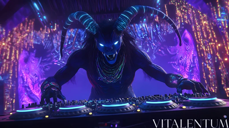 AI ART Nightclub Demon DJ