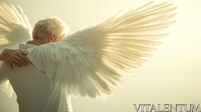 Man with Angel Wings AI Image