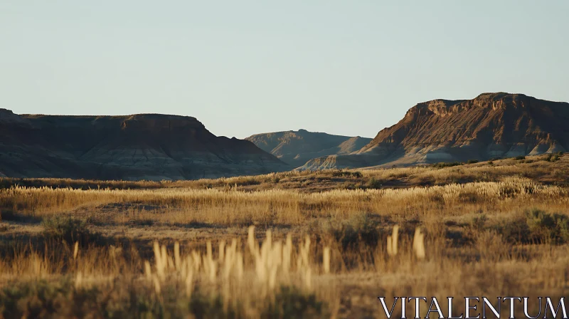 Mountains and Field Landscape AI Image