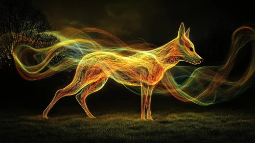 Neon Fox in the Night