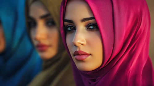 Portrait of Woman with Pink Headscarf