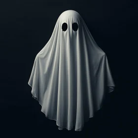 Classic Ghostly Figure in White Sheet