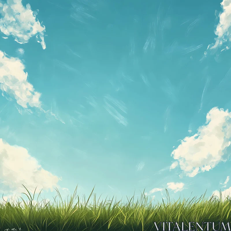 AI ART Sky Above Green Grass Landscape