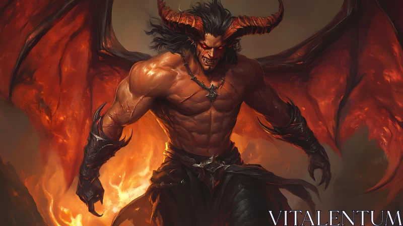 AI ART Demon of Fire and Shadow