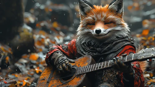 Fox Musician in Woodland