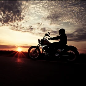 Silhouette Motorcycle Sunset