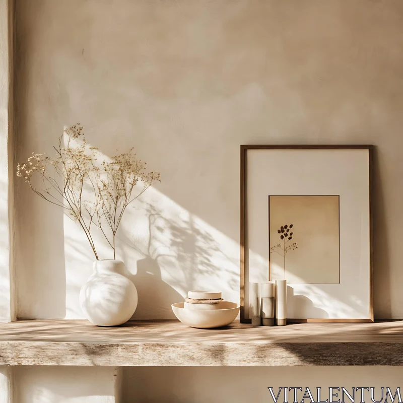 Minimalist Interior with Sunlight AI Image