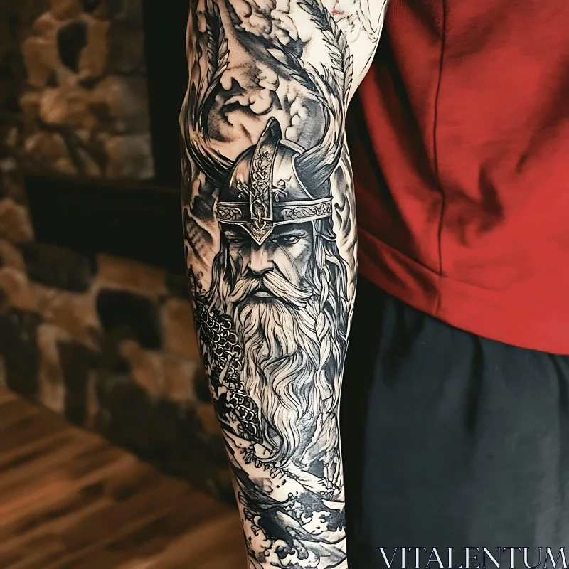 AI ART Viking Warrior Tattoo Art