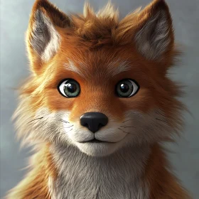 Fox Close-Up: A Study in Orange and Green