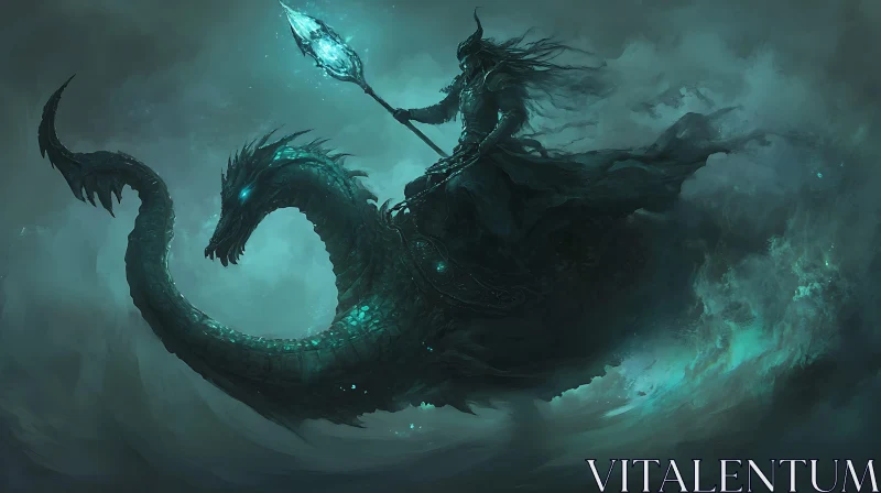 AI ART Mystical Dragon Rider Illustration