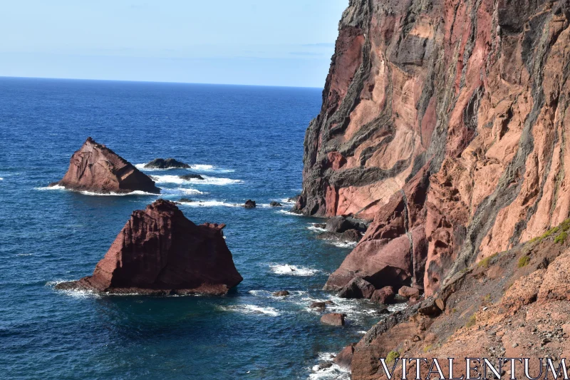 Red Cliffs of Madeira Free Stock Photo