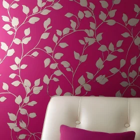 Floral Pattern on Pink Wall