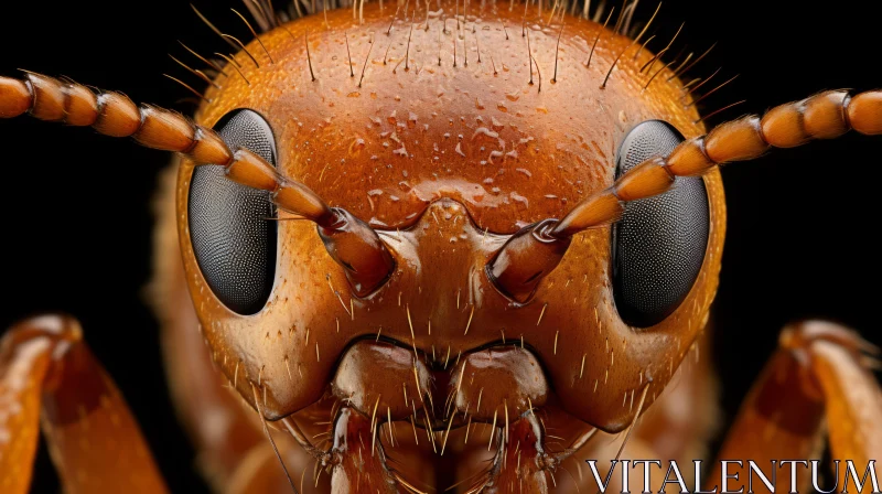 AI ART Expressive Close-Up of Brown Ant with Symmetrical Design